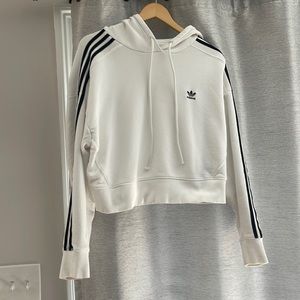 PRICE DROPPED ADIDAS HOODY black and white. Worn. In good condition